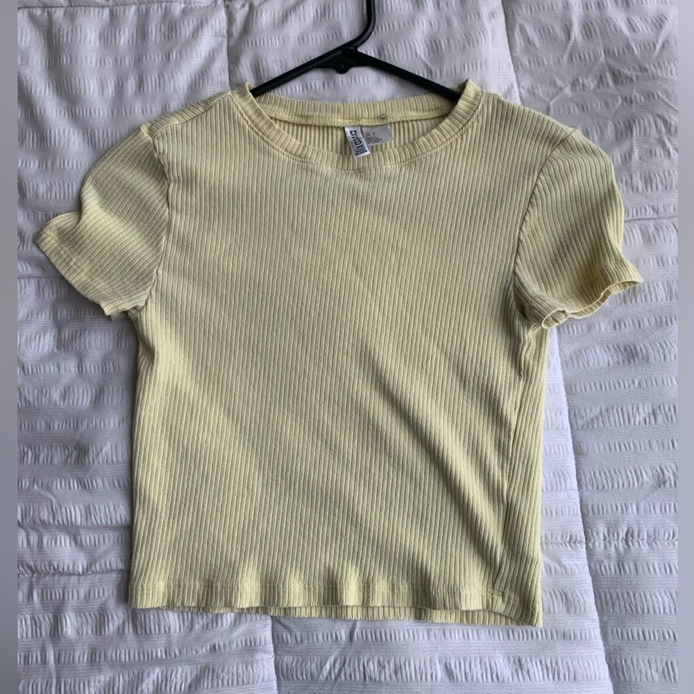 Yellow crop baby tee
